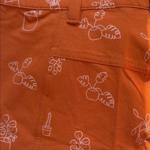 Women's Orange Patterned Bike Shorts - Picture 4 of 5